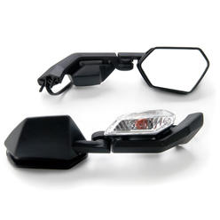 Krator Black Motorcycle Mirrors Turn Signals Left & Right Compatible with 2008 Kawasaki Ninja ZX6R