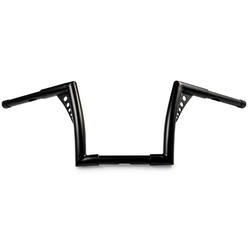 Krator 1.25" Black Handlebar with 10" Rise - Fat 1 1/4" Ape Hanger Bar Compatible with Harley Low Rider FXLR 2018-2020