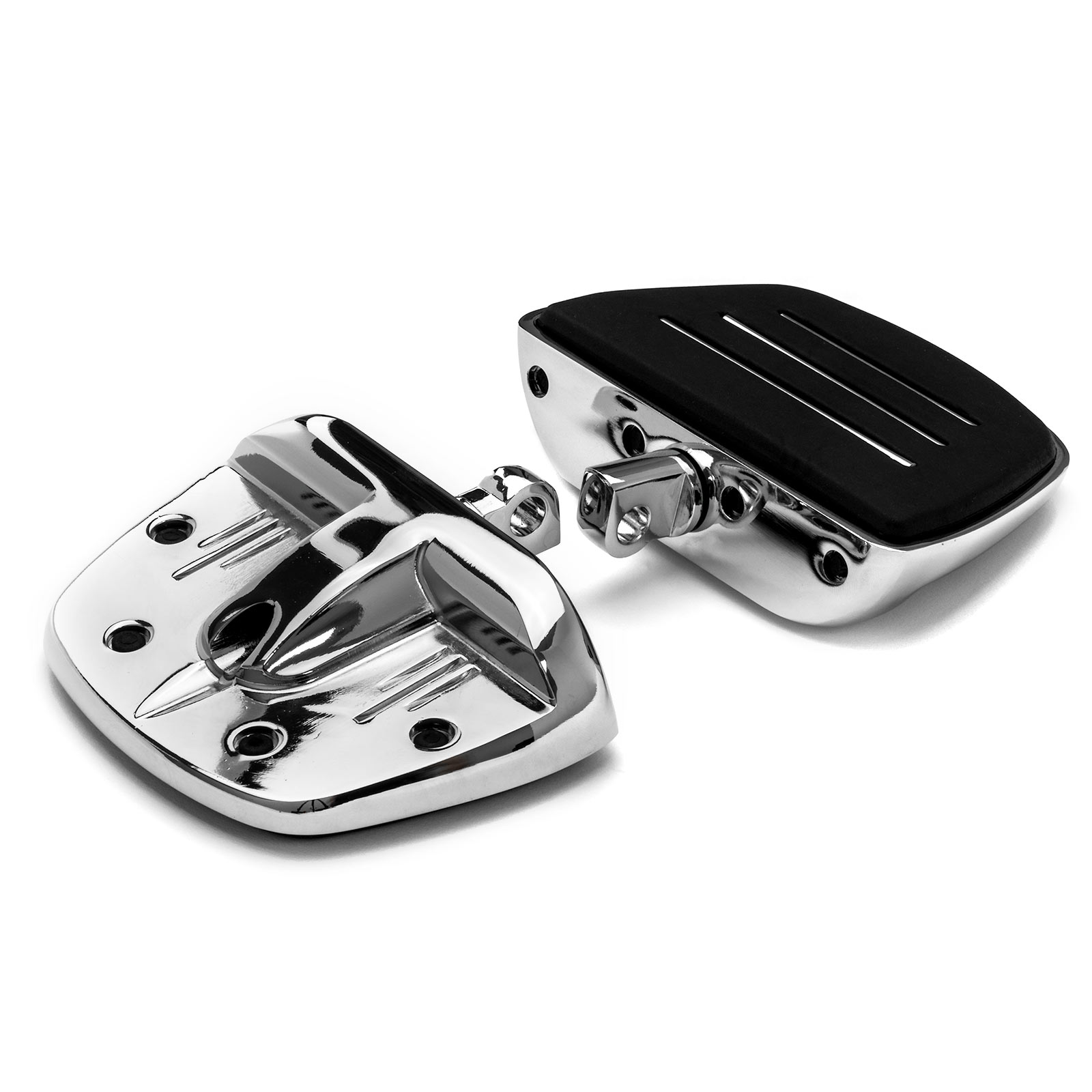 Krator Chrome Mini Board Floorboards Footpegs Compatible with 2010-2017 Harley Davidson Wide Glide FXDWG