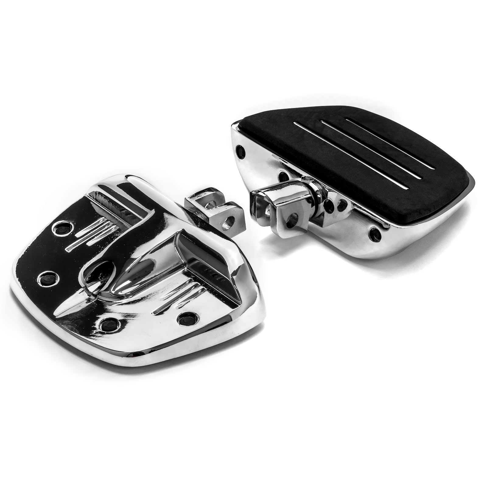 Krator Chrome Mini Board Floorboards Footpegs Compatible with Honda CBR 954RR 2002-2003 (Front Only)