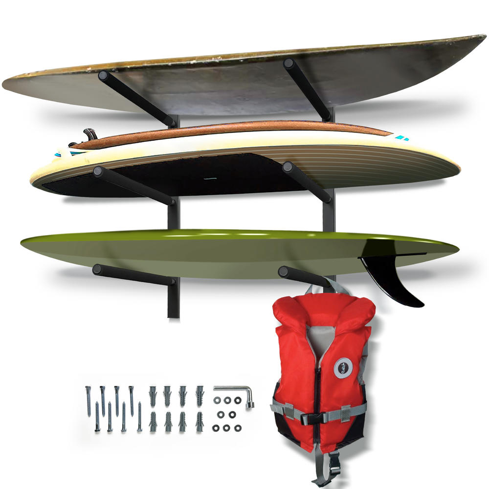 Venom Paddle Board Rack Wall Mounted 3 SUP Storage Rack, 3 Level ...