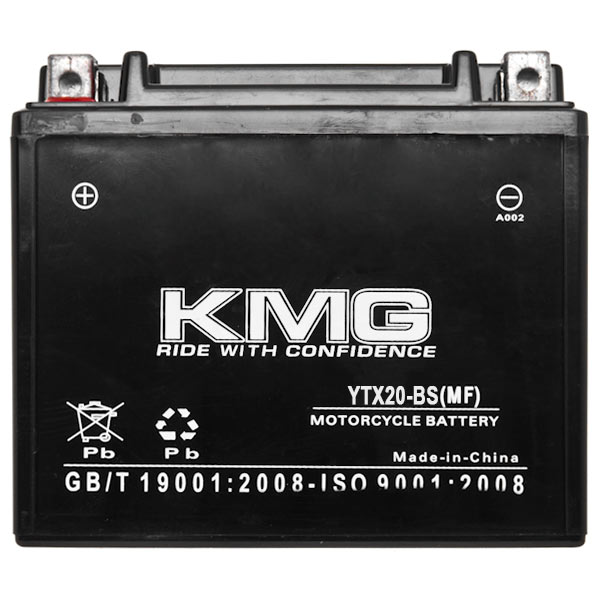 KMG YTX20-BS Battery Compatible with Indian 1442 1442 Scout, Spirit 2002 - 2003 Sealed Maintenance Free 12V Battery High Performance