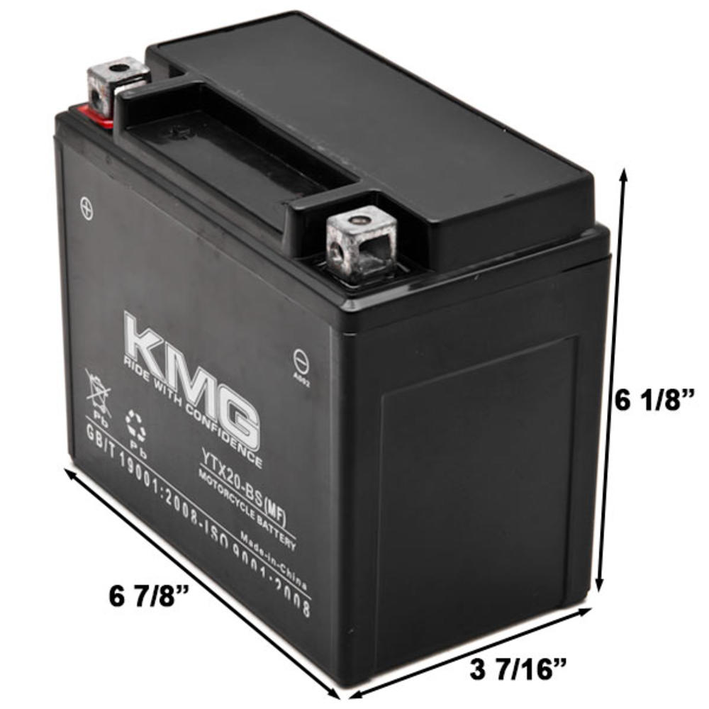 KMG YTX20-BS Battery Compatible with Indian 1442 1442 Scout, Spirit 2002 - 2003 Sealed Maintenance Free 12V Battery High Performance
