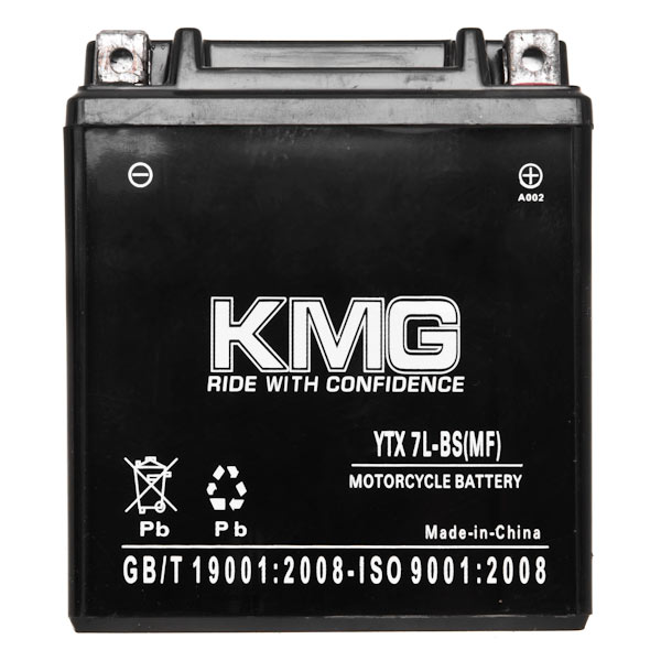 KMG Battery Compatible with Kawasaki 250 KLX250S SF 2006-2012 YTX7L-BS Sealed Maintenance Free Battery High Performance 12V SMF OEM