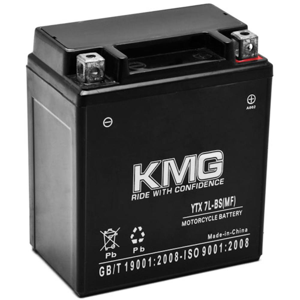 KMG Battery Compatible with Kawasaki 250 KLX250S SF 2006-2012 YTX7L-BS Sealed Maintenance Free Battery High Performance 12V SMF OEM