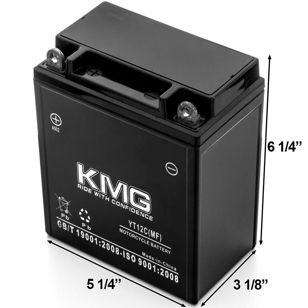 KMG Battery Compatible with 1994-2000 Yamaha YFB250, F Timber Wolf 4WD YT12C Sealed Maintenance Free Battery 12V Powersport