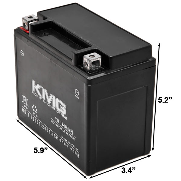 KMG Battery Compatible with Honda 250 CN250 Helix 1993-2009 YTX12-BS Sealed Maintenance Free Battery High PerFormance 12V SMF OEM