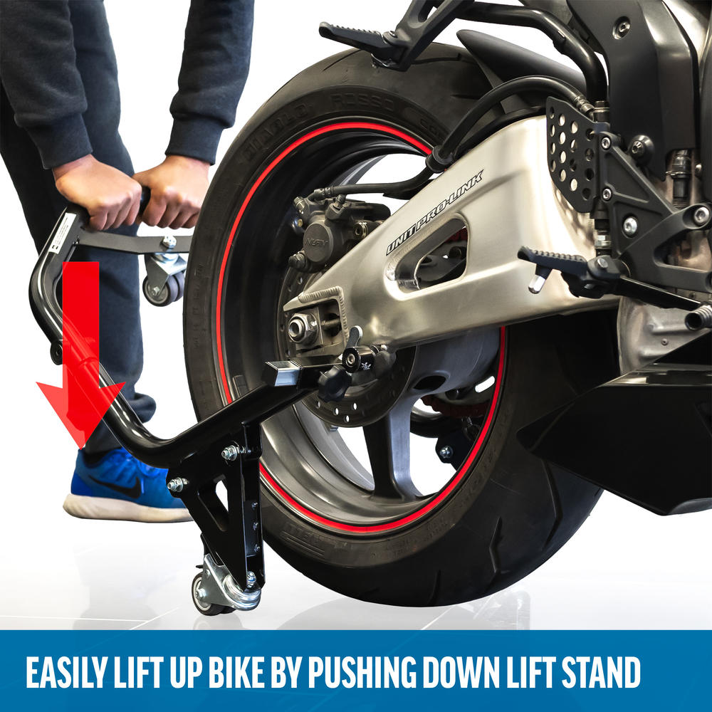 Venom Motorcycle Front & Rear Lift Stand Combo – Adjustable Spool Stand For Ducati 999/R/S 2005-2006, Heavy Duty Steel