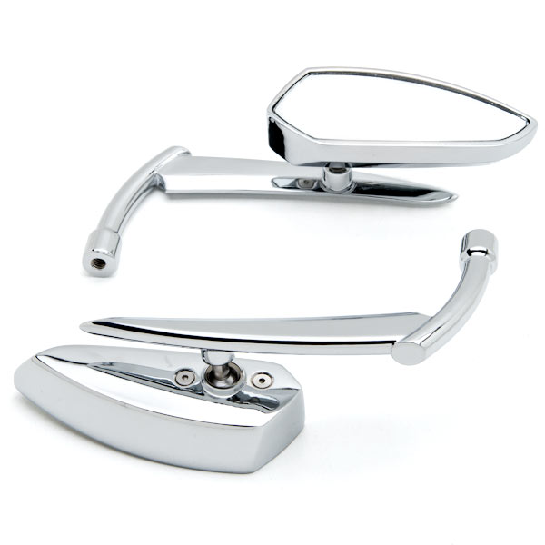 Krator Custom Rear View Mirrors Chrome Pair w/Adapters Compatible with BMW HD2 HP2 Sport Megamoto