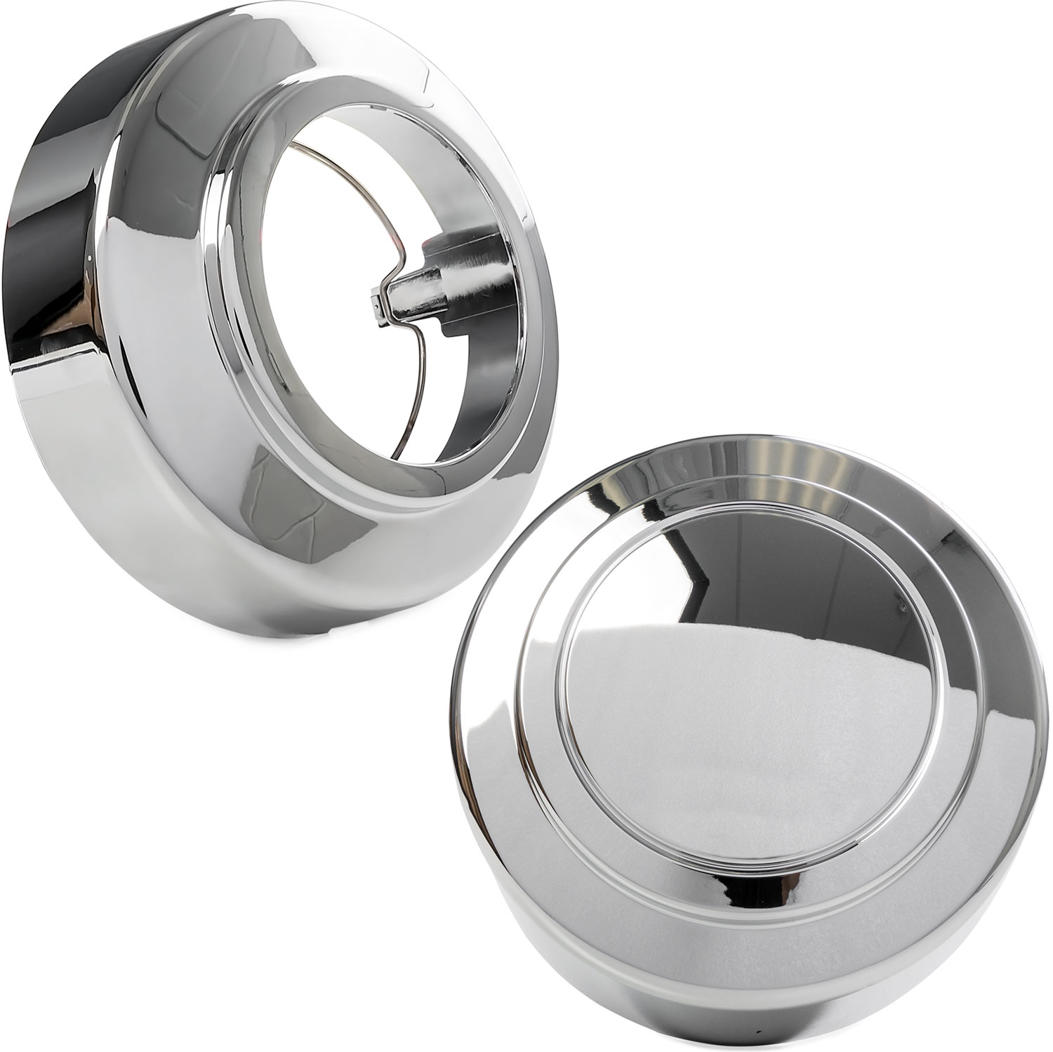 Krator 4x Chrome Center Caps Open and Closed Wheel Lug Nut Hub Cap Covers Compatible with 1995-2008 Ford E-250 Van