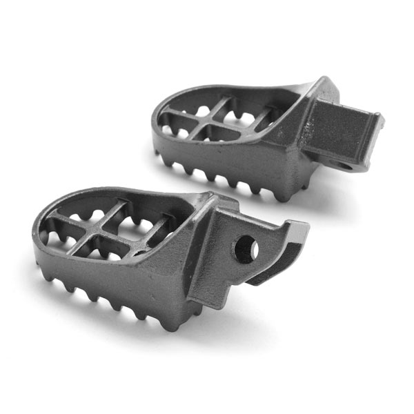 Krator Gray Foot Pegs Compatible with Suzuki Motocross DR650SE / DR250 / DR350 (1990-1997) Dirtbike Foot Rest Stomper Footpegs