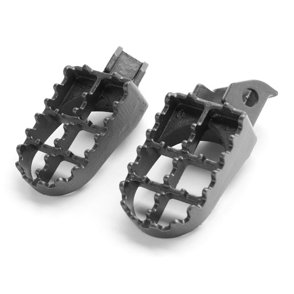 Krator Gray Foot Pegs Compatible with Suzuki Motocross DR650SE / DR250 / DR350 (1990-1997) Dirtbike Foot Rest Stomper Footpegs