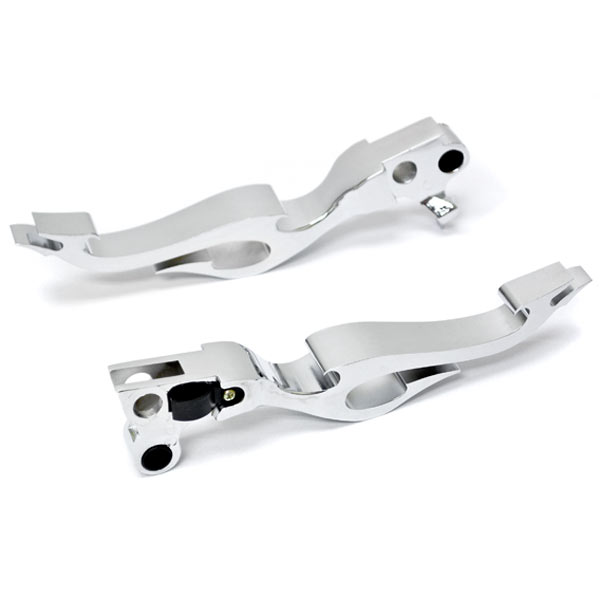 Krator Chrome Clutch + Brake Flame Hand Levers Controls Compatible with 1996-2012 Harley Davidson FLSTN Softail DELUXE