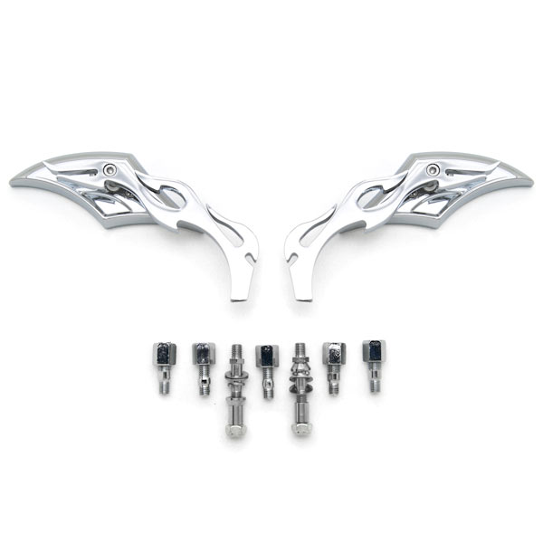 Krator Diamond Twist Custom Chrome Motorcycle Mirrors Compatible with Victory Vision Street Tour