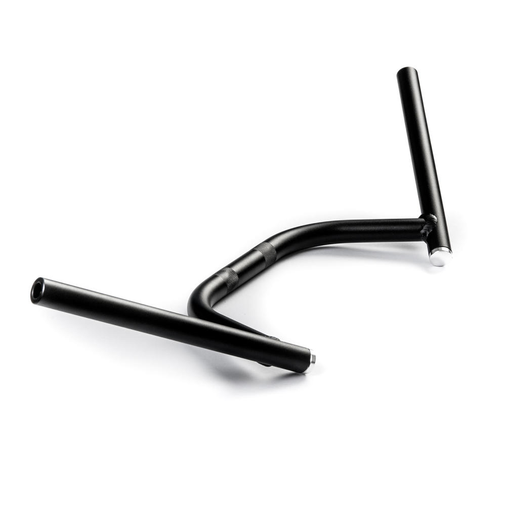 Krator Motorcycle Handlebar 7/8" Clubman Black Steel Removable Caps Cafe Racer Bobber Compatible with Honda CB 250 450 650 700 750