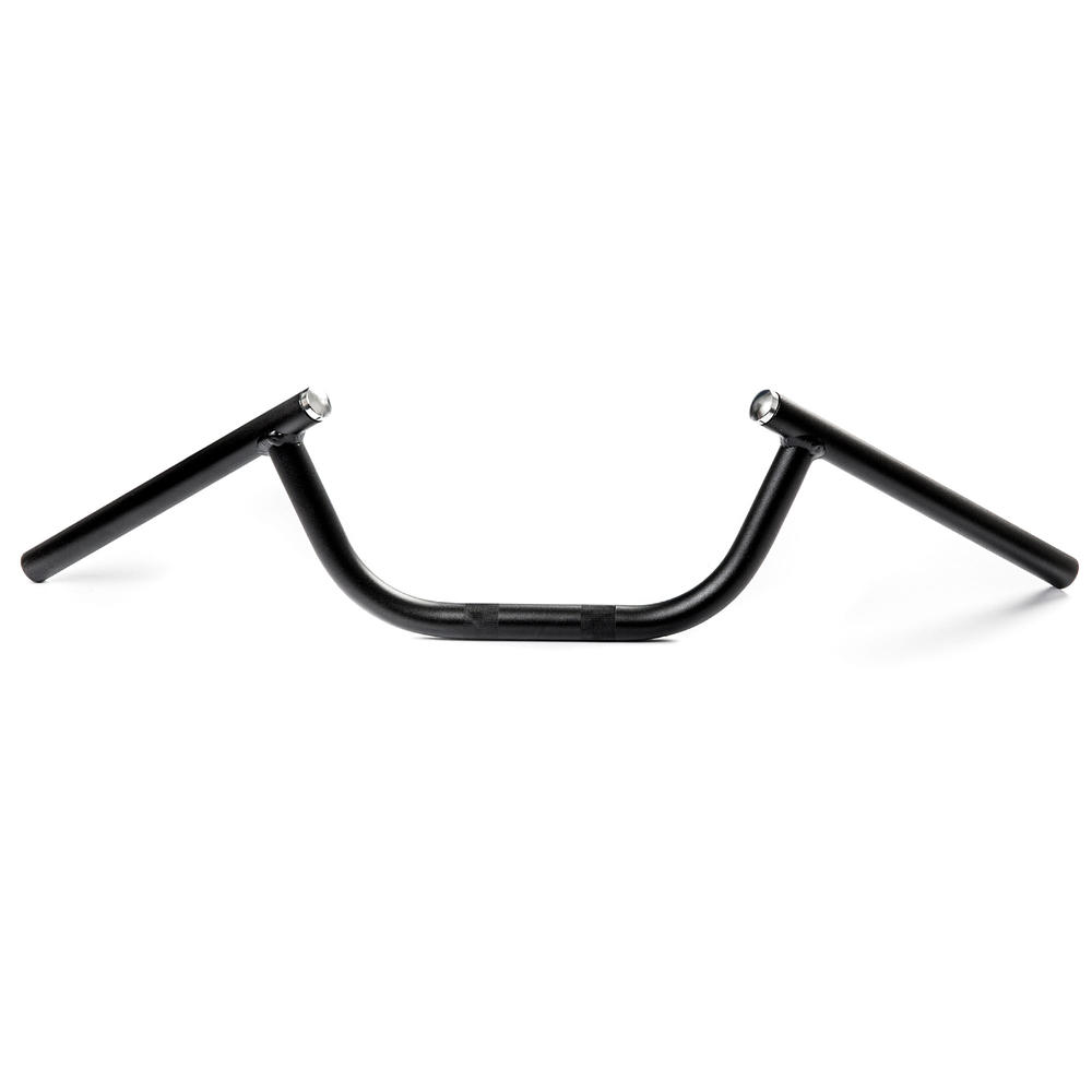 Krator Motorcycle Handlebar 7/8" Clubman Black Steel Removable Caps Cafe Racer Bobber Compatible with Honda CB 250 450 650 700 750