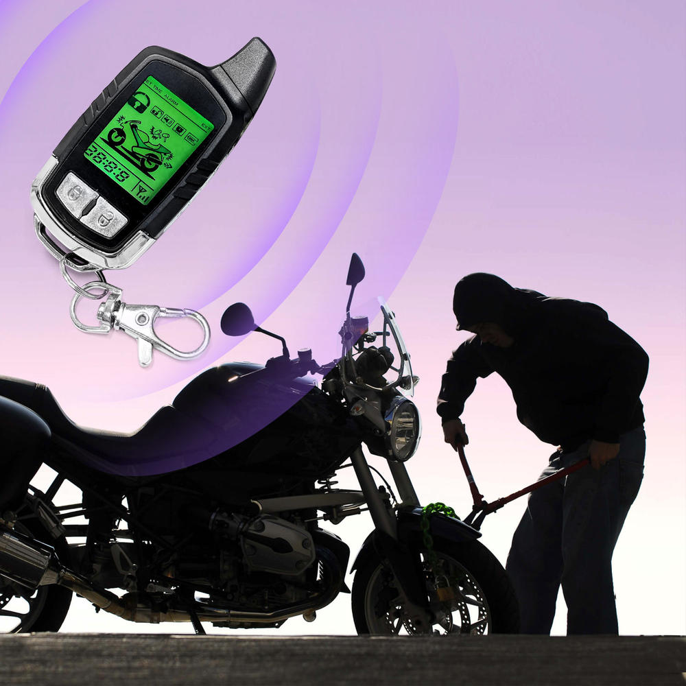 KapscoMoto 2 Way Motorcycle Alarm Pager Remote Engine Start Compatible with Honda Reflex Sport 250