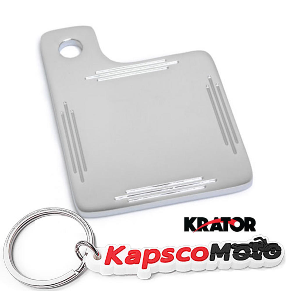 Krator Chrome Universal Custom Motorcycle Inspection Tag Sticker Plate License Plate Tag Sticker Bracket Mount Compatible with Cruisers