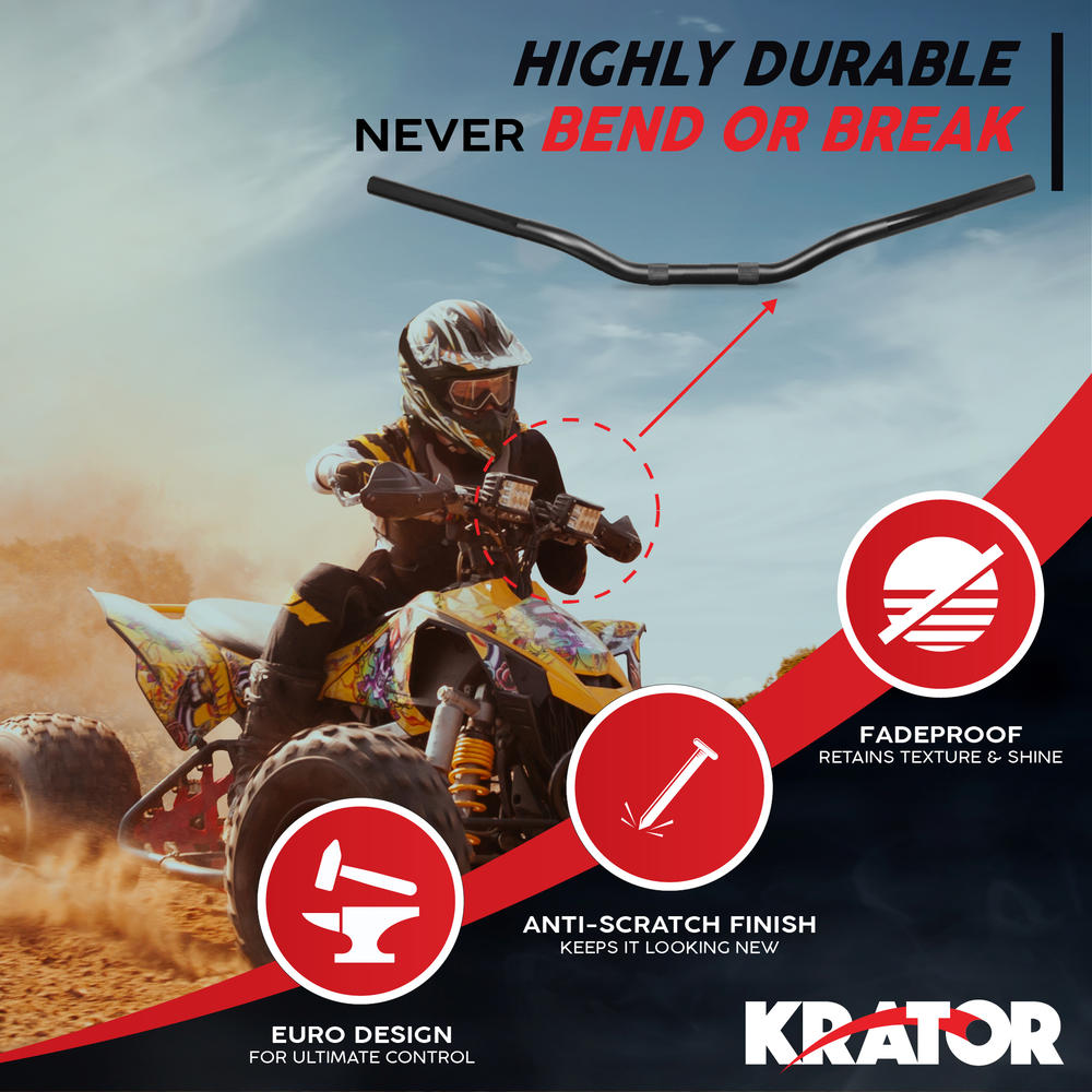 Krator Motorcycle Low-Rise Handlebar 7/8 Inch Compatible with Suzuki RM 60 65 80 85 100 125 250