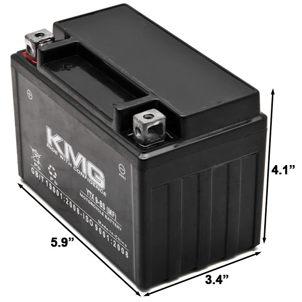 KMG Battery Compatible with Suzuki 400 LT-Z400 Quadsport 2003-2012 YTX9-BS Sealed Maintenance Free Battery High Performance 12V SMF
