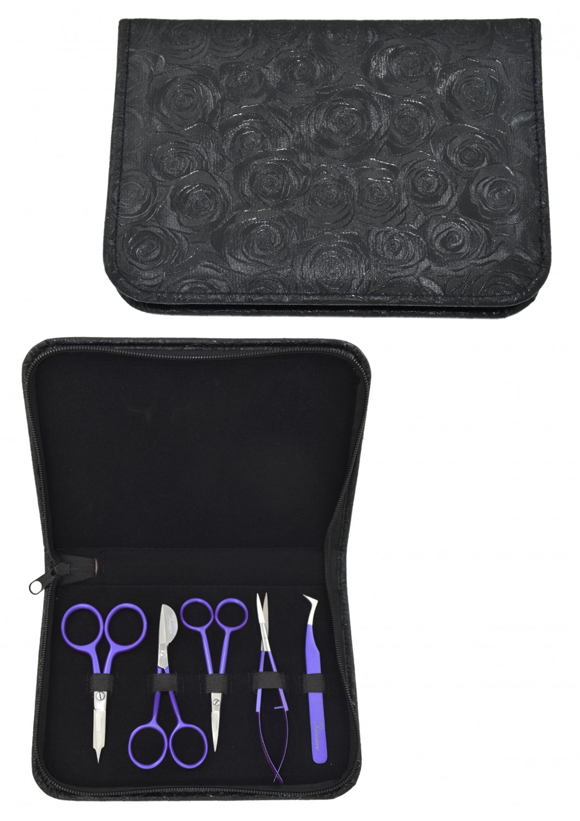 Famore Black Rose Embroidery Tool Kit With Case