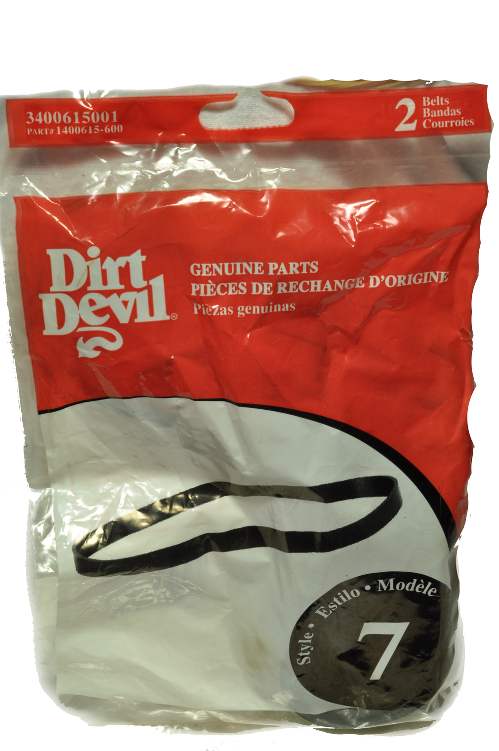Dirt Devil Steam Vac Belt, Belt Style Number 7, 2 belts in pack