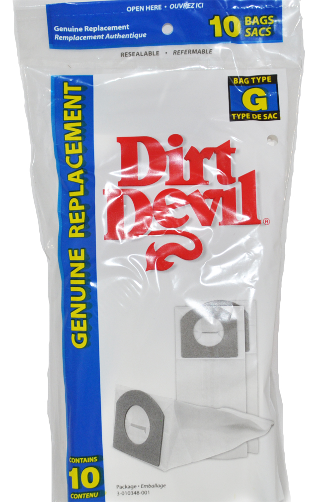 Dirt Devil Hand Vac Style G Paper Vacuum Bags ,10 Per Pack