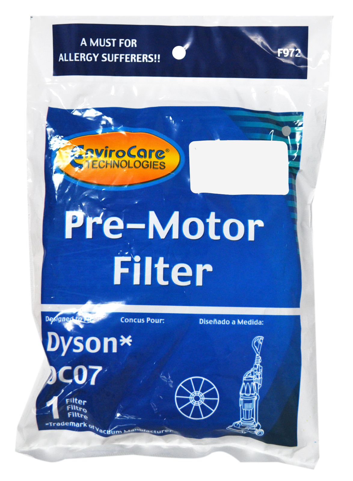 Dyson DC07 Pre Motor Filter, PHC Replacement Brand, designed to fit Dyson DC07 Upright Vacuum Cleaners Pre Motor Filter