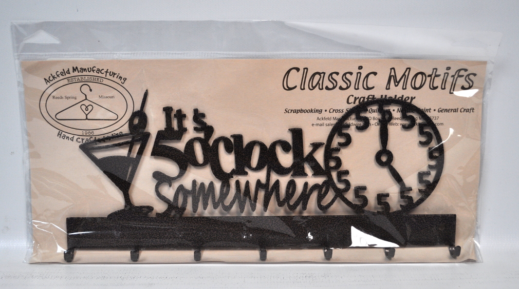 Ackfeld Classic Motifs 12 Inch 5 O Clock Somewhere Craft Holder
