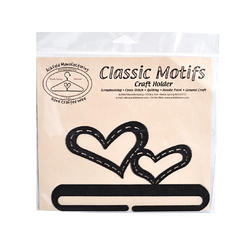 Ackfeld Classic Motifs Stitched Hearts 6 Inch Charcoal Split Bottom Craft Holder