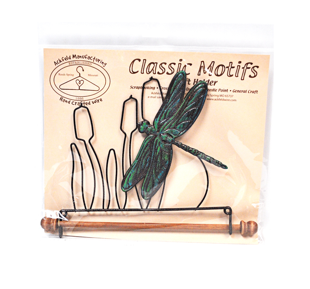 Ackfeld Classic Motifs Dragonfly 7.5 Inch Fabric Holder With Dowel