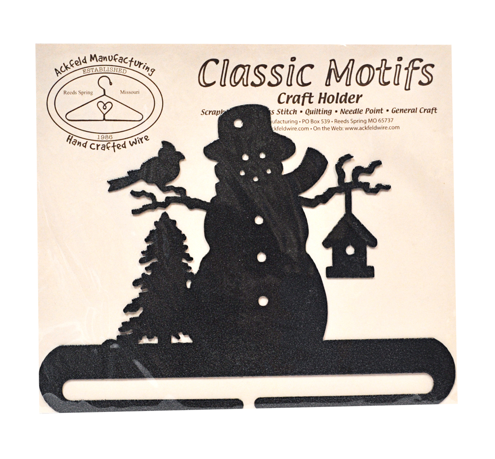 Ackfeld Classic Motifs Frosty Snowman 8 Inch Charcoal Split Bottom Craft Holder