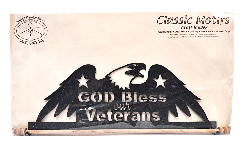 Ackfeld Classic Motifs God Bless Our Veterans 16 Inch Fabric Holder With Dowel
