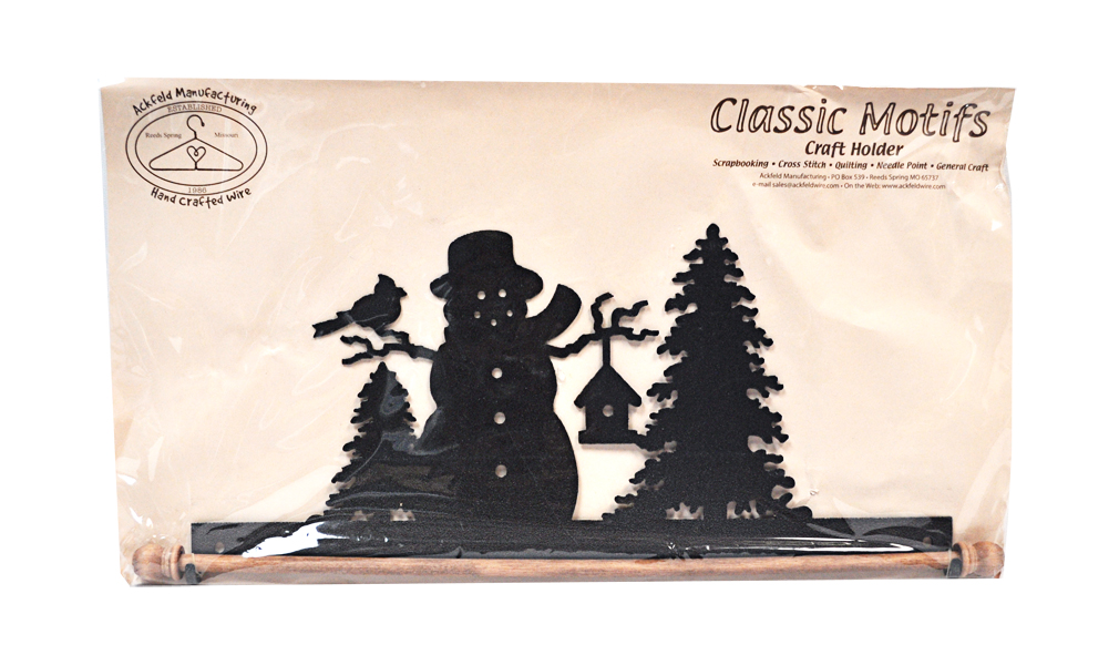 Ackfeld Classic Motifs Frosty Snowman Charcoal 16 Inch Fabric Holder With Dowel