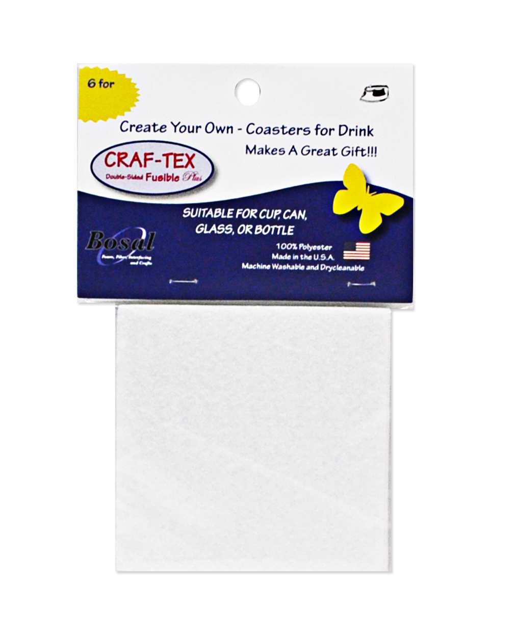 Bosal Craf-Tex Double-Sided Fusible Plus Create Your Own Coasters
