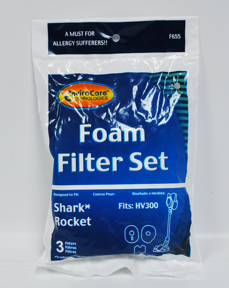 Envirocare Shark Rocket HV300 Foam Filter Set F655