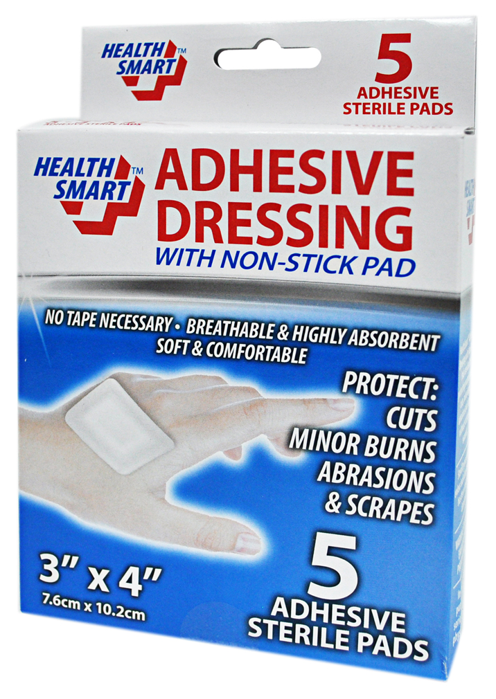 Health Smart Sterile Adhesive Dressing with Non Stick Pad