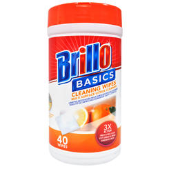 Brillo Basics Multi Surface Citrus Cleaning Wipes Orange 40 Count