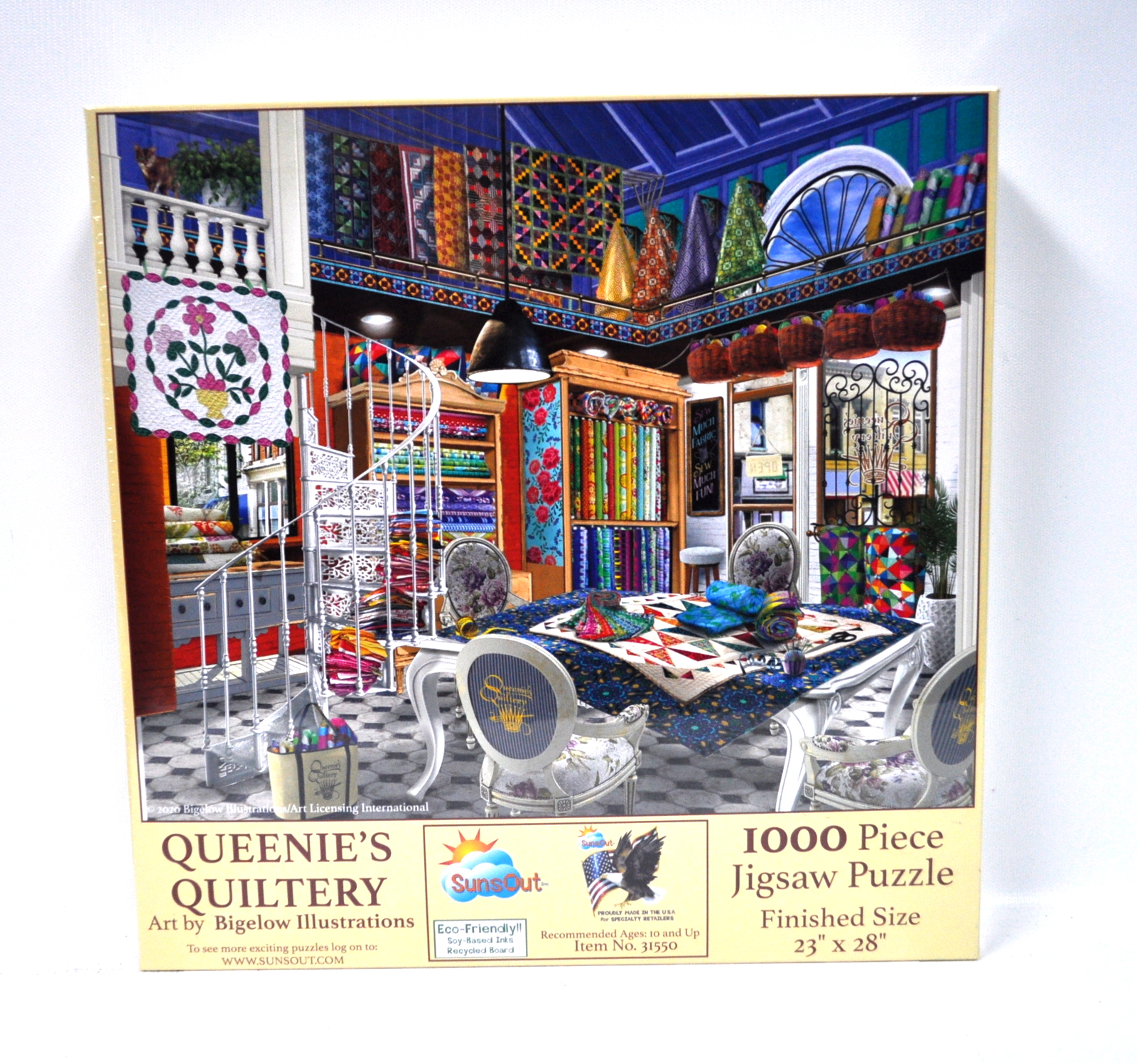 sunsout inc queenie's quiltery 1000 pc jigsaw puzzle