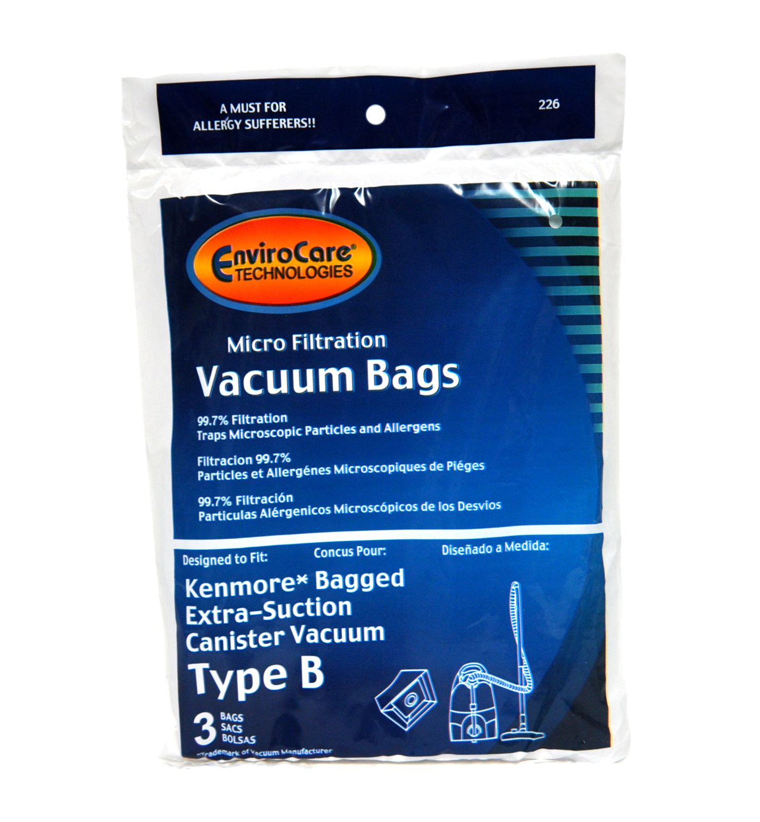 Envirocare Micro Filtration Vacuum Bags Kenmore Style B Canister Vacuums