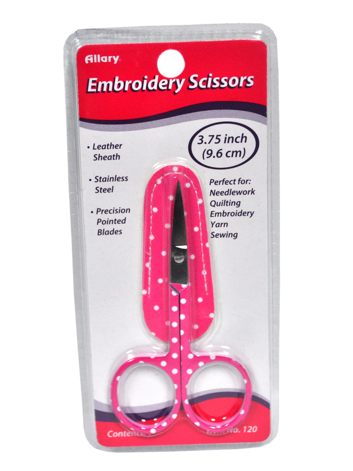 Generic Embroidery Scissors In Leather Sheath Pink