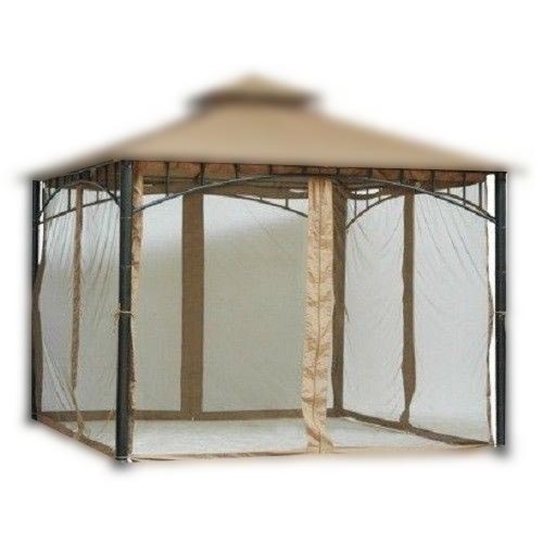 Pier Surplus 6.5 ft (78 in) Tall Black Mosquito Net ONLY for 10x10 Gazebo w/ Velcro Straps