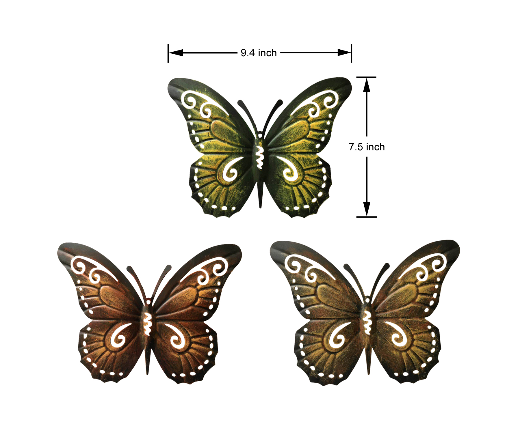 Pier Surplus Metal Erfly Wall Decor Colored Erflies Pier Surplus Metal Erfly Wall Decor Colored Erflies Set Of Three Art