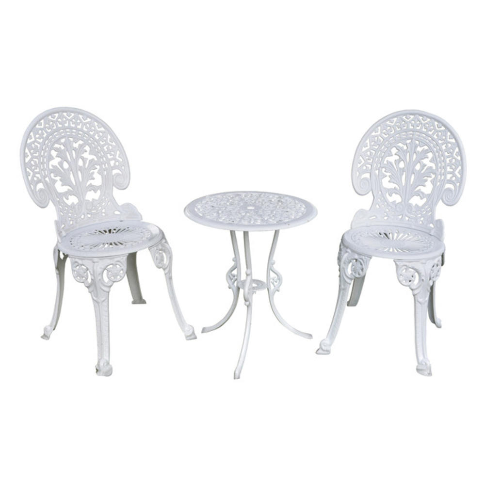 Pier Surplus Angel White Garden Bistro Set - Table and Two Chairs for Yard, 3 Pieces