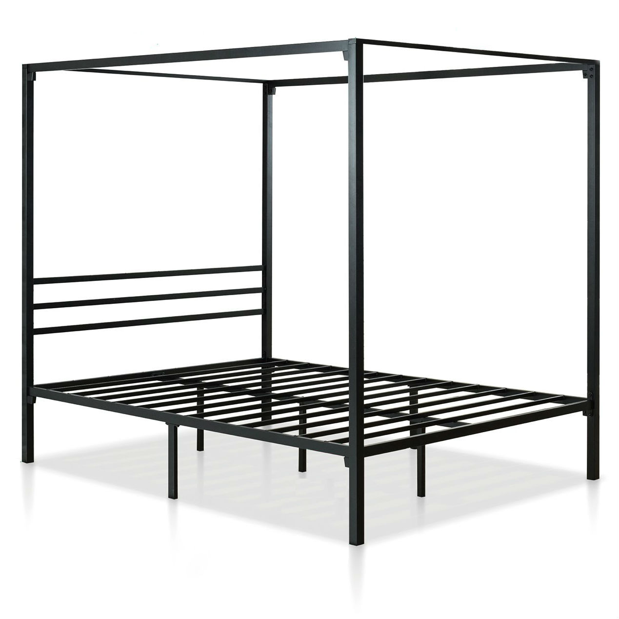 Greenhome123 Modern Black Metal Canopy Bed Frame