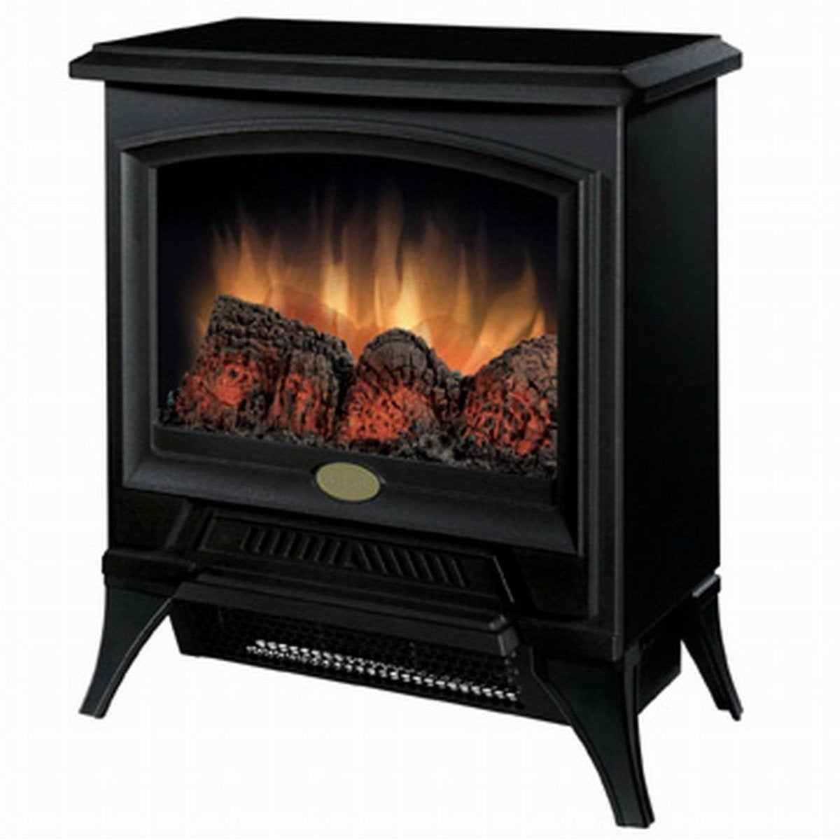 FastFurnishings Compact Stove Style Electric Fireplace Space Heater in Black