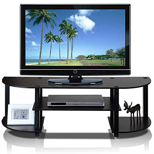 FastFurnishings Espresso & Black TV Stand Entertainment Center - Fits up to 42-inch TV