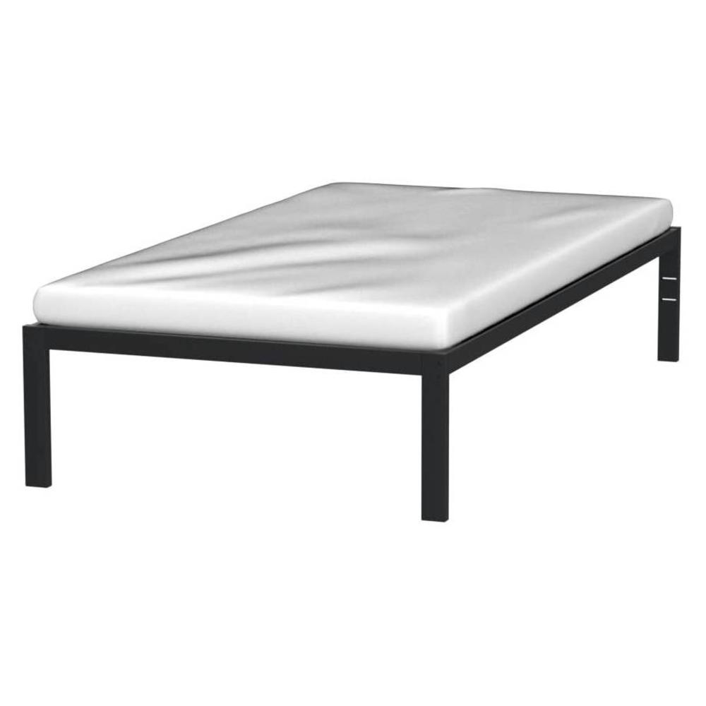 GreenHome123 Twin Full Queen King Black Metal Platform Bed Frame with Wood Slat Mattress Support