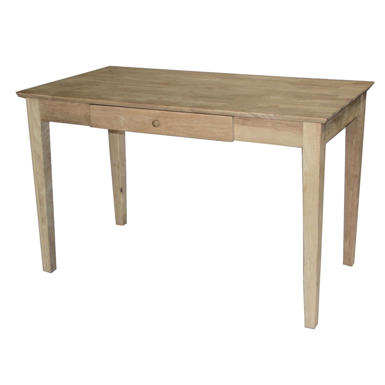FastFurnishings Unfinished Solid Wood Desk Laptop Computer Writing Table with Drawer