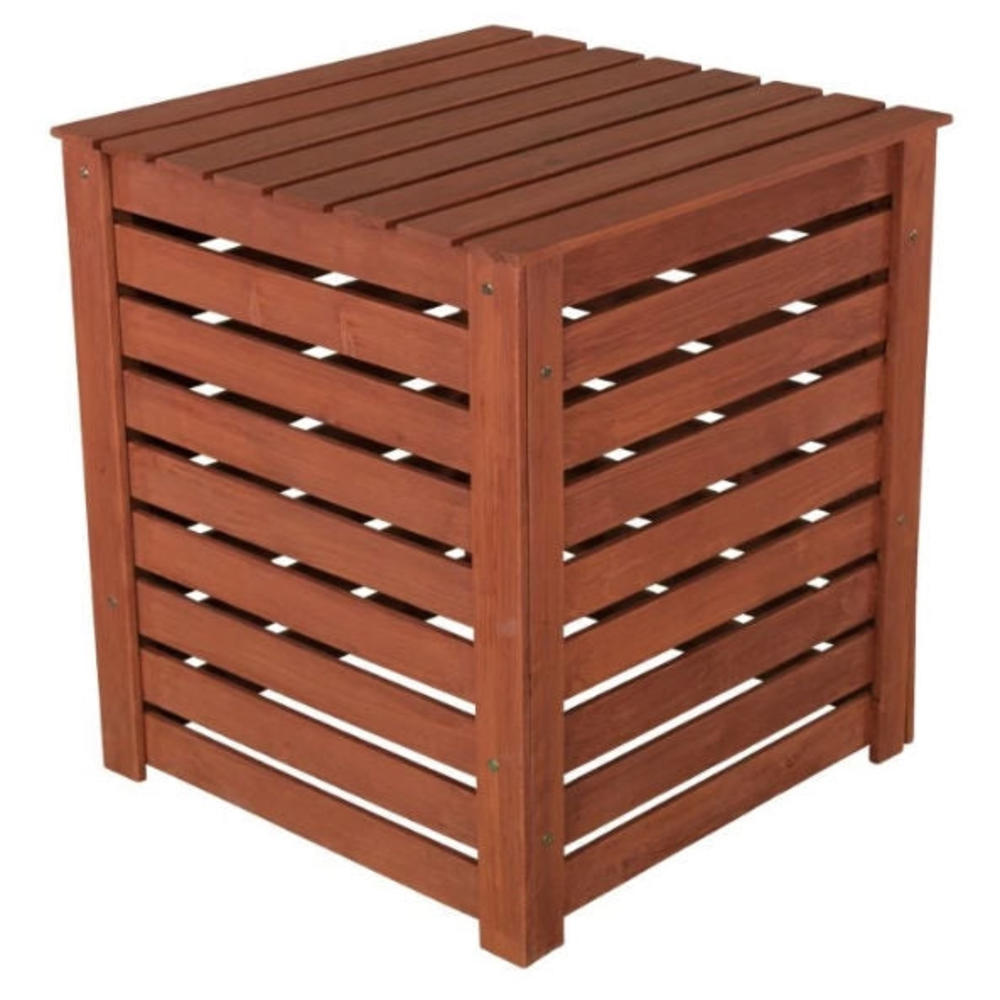 FastFurnishings Outdoor 90 Gallon Solid Wood Compost Bin with Brown Finish